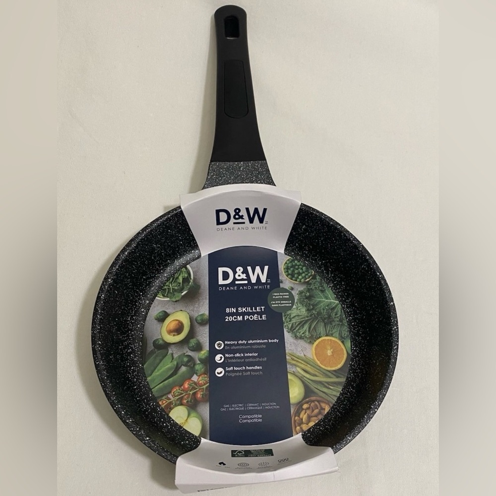 D&W Frying Pan Nonstick FRY Skillet 8 inch Deane&White Premium Kitchen Cookware